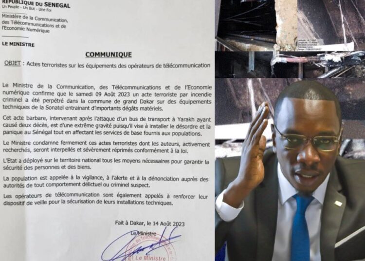 Incendie des équipements de la Sonatel : le Ministère de la Communication confirme un « acte terroriste » !
